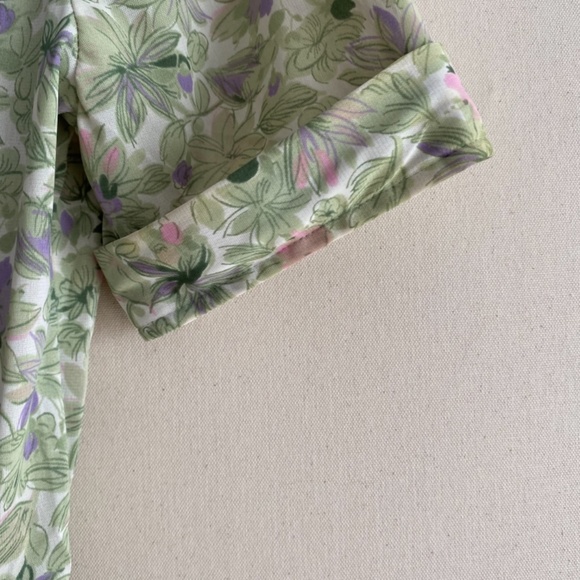 Vintage 1960s/50s Shelton Stroller Green Floral Belted Circle Skirt Dress M/L - Picture 13 of 15